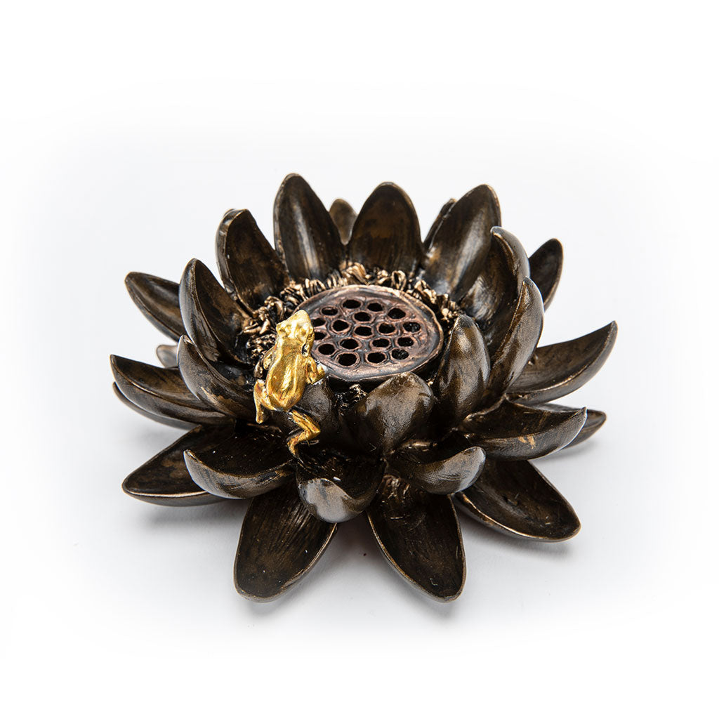 Lotus Incense Holder with Frog