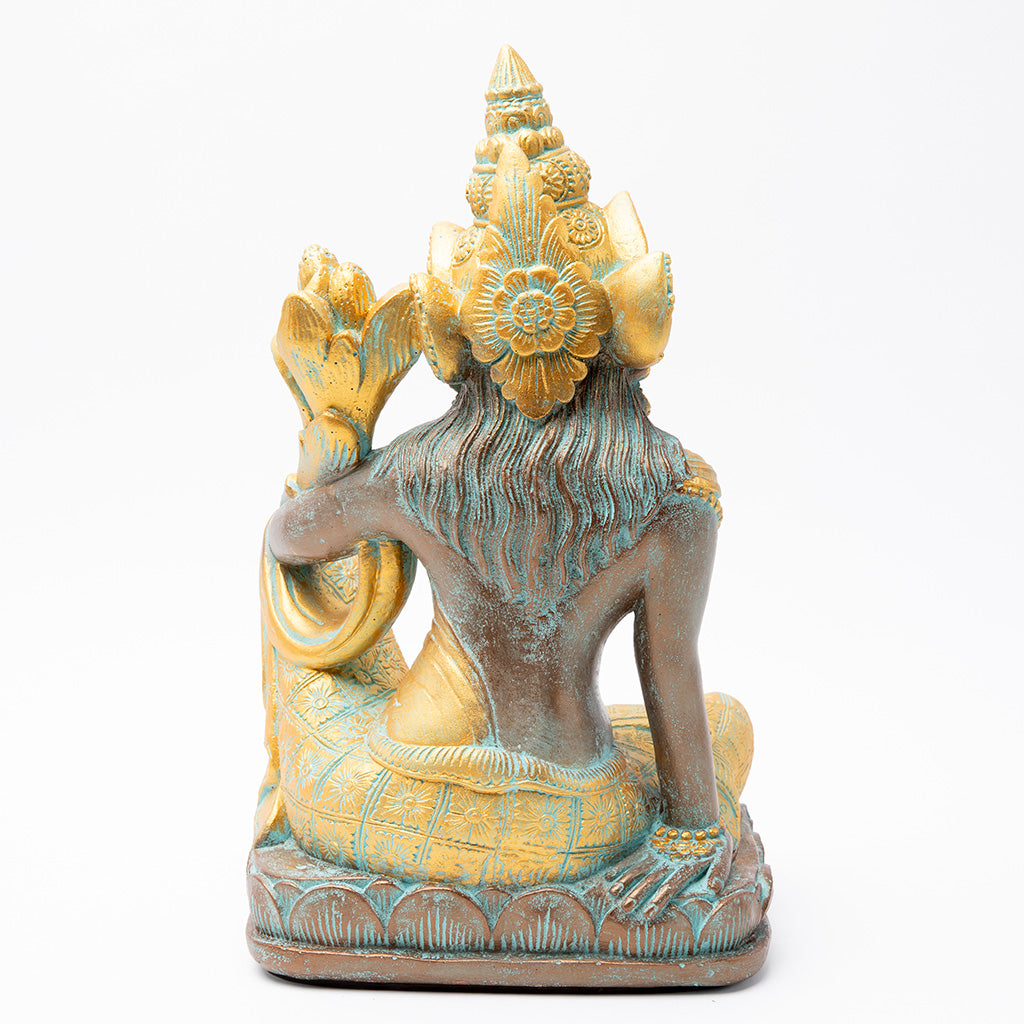 Patina & Gold Tara Buddha Statue