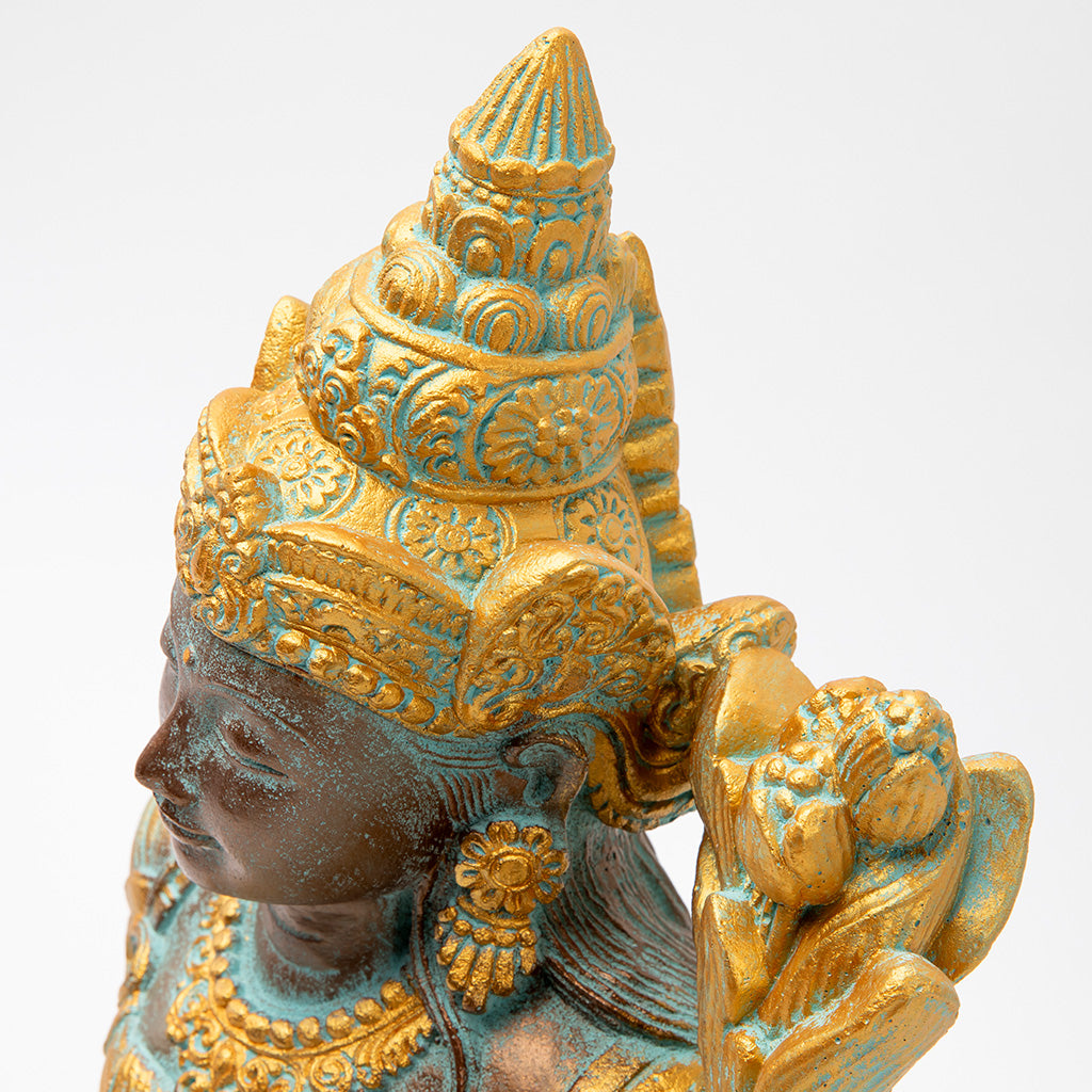 Patina & Gold Tara Buddha Statue