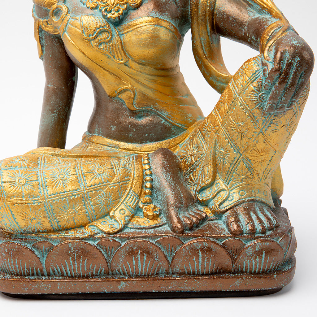 Patina & Gold Tara Buddha Statue