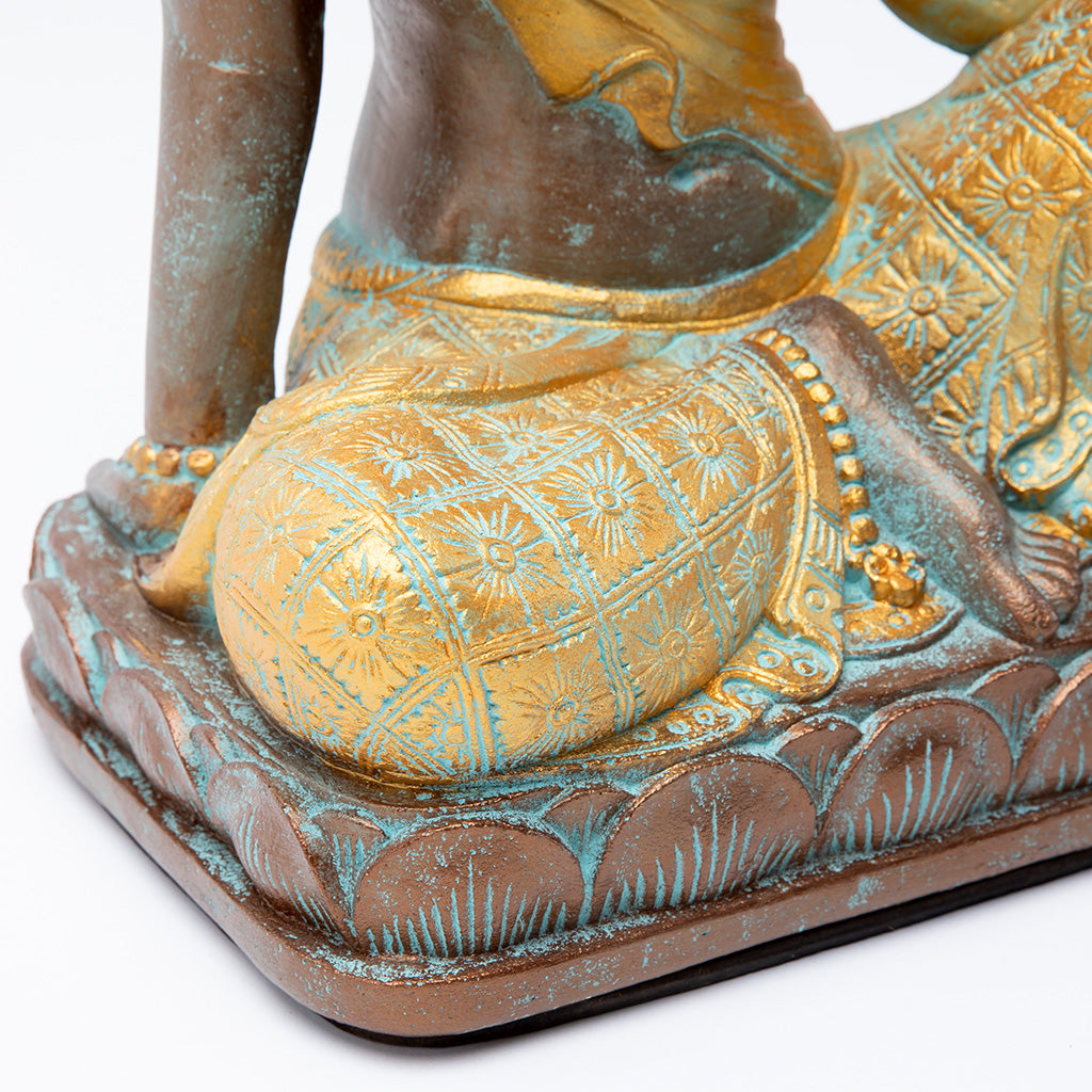 Patina & Gold Tara Buddha Statue