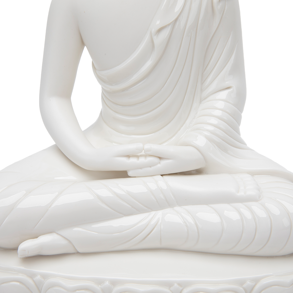 Porcelain Meditating Buddha Statue