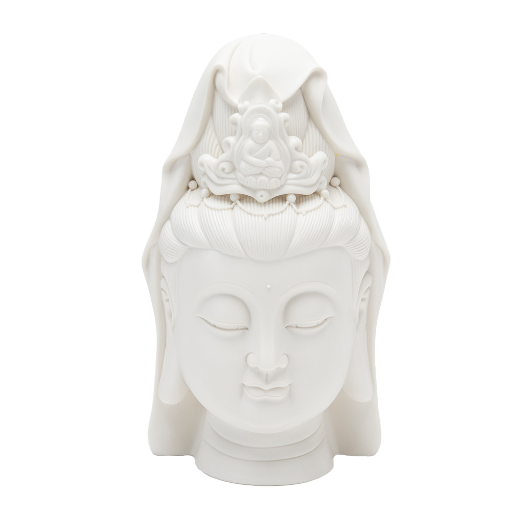 Porcelain Kwan Yin Head Statue