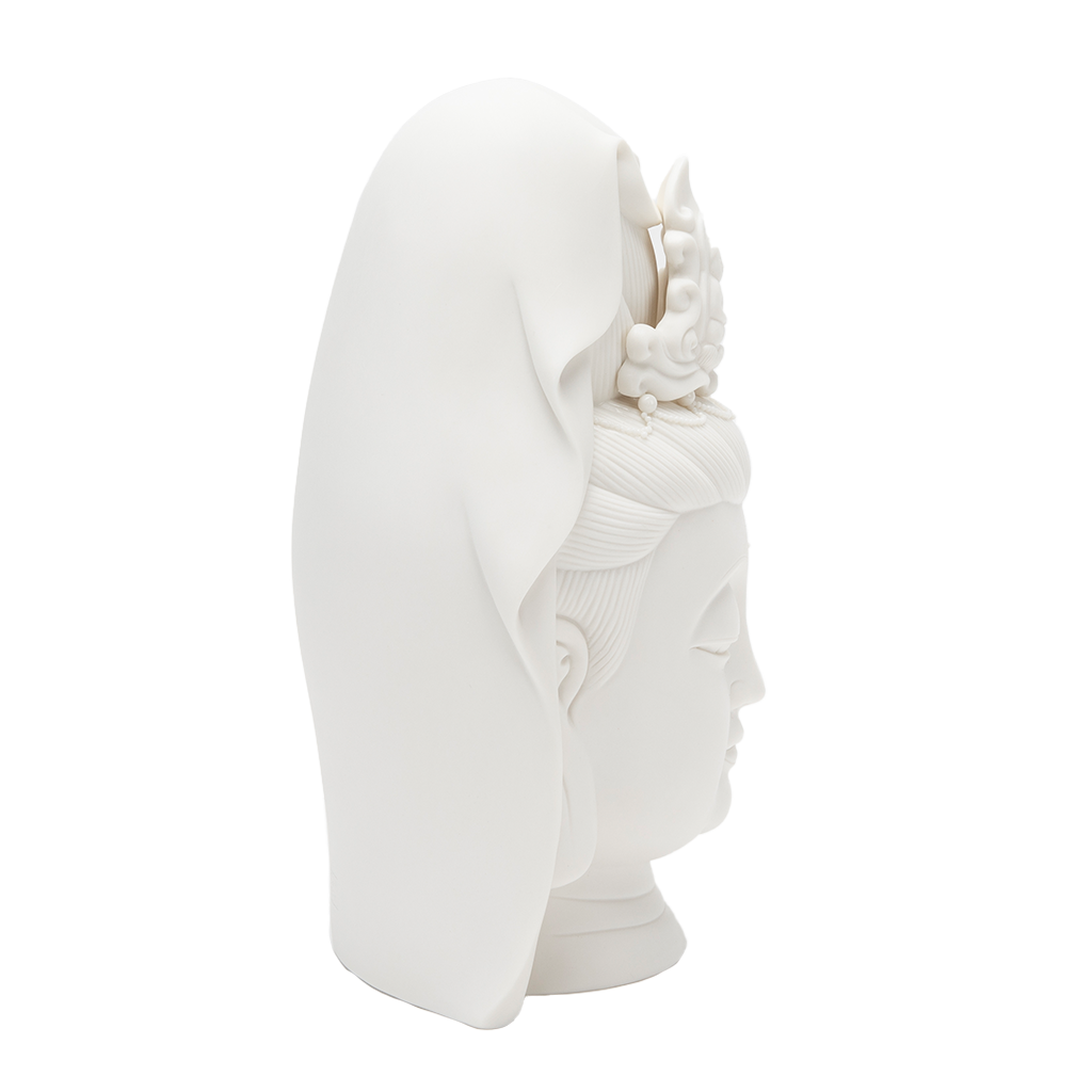 Porcelain Kwan Yin Head Statue