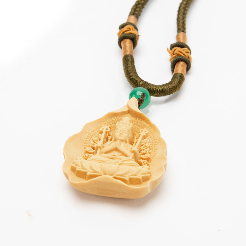 Buddha on sale necklace wood