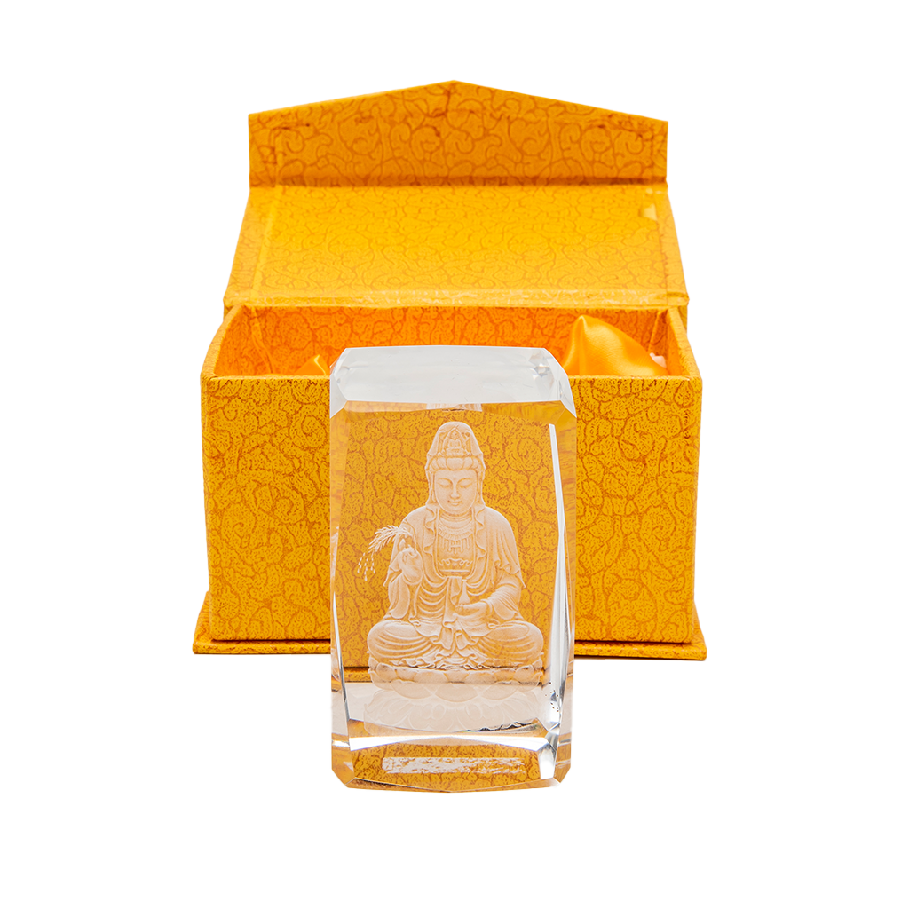 Etched Crystal Kuan Yin