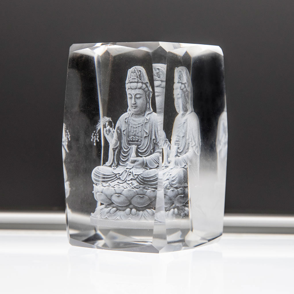 Etched Crystal Kuan Yin