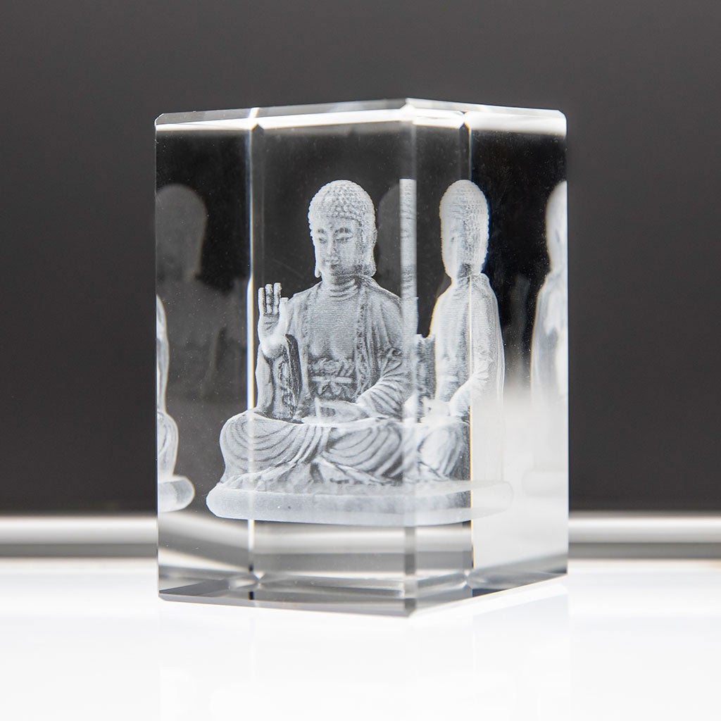 Etched Crystal Buddha