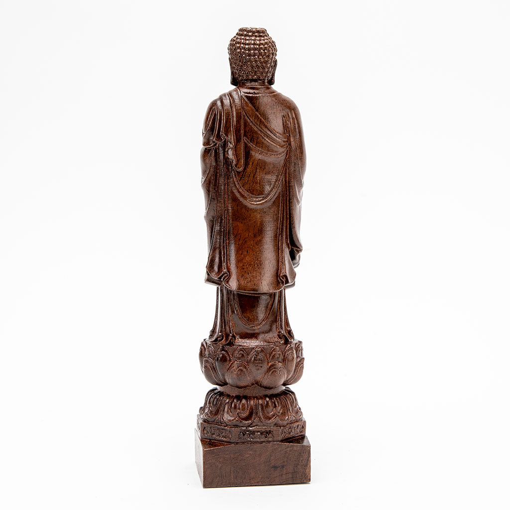 Wooden Standing Buddha Statue - 10"