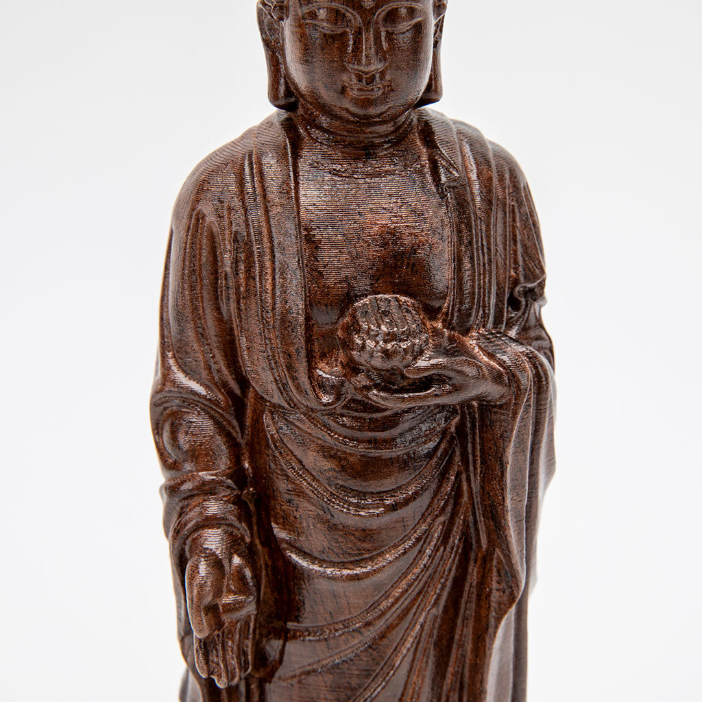 Wooden Standing Buddha Statue - 10"