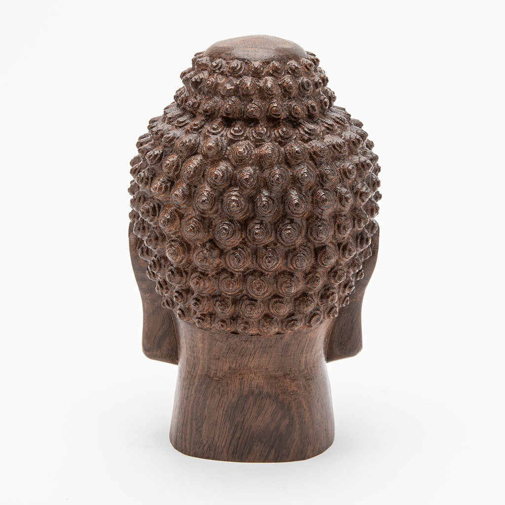 Wooden Buddha Head Statue