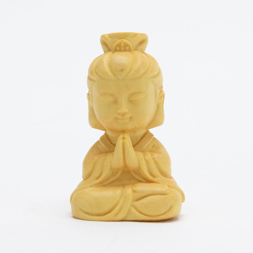 Miniature Wooden Bodhisattva Statue