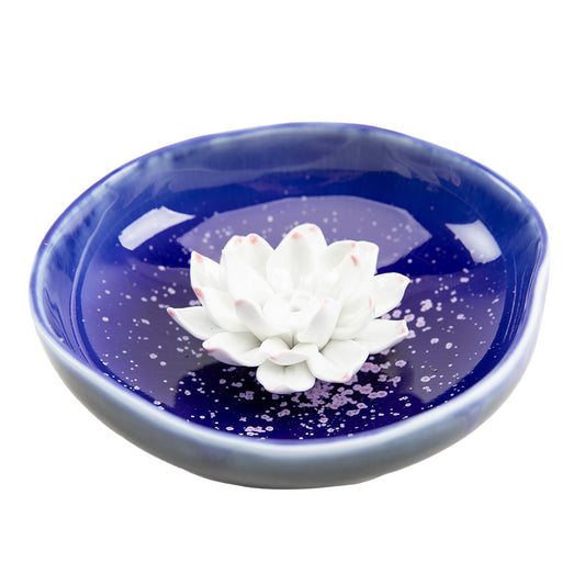 White Lotus Flower Incense Burner