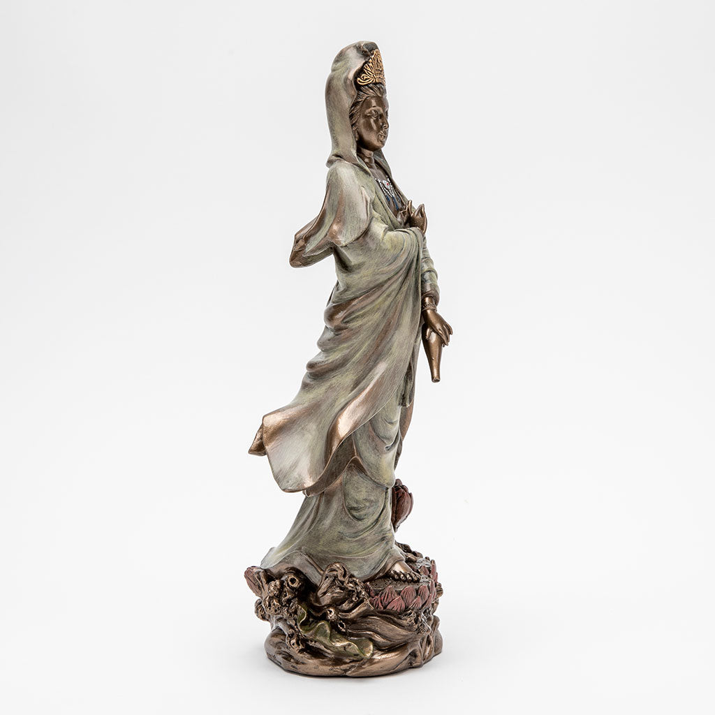 Bronze Kuan Yin Goddess Statue