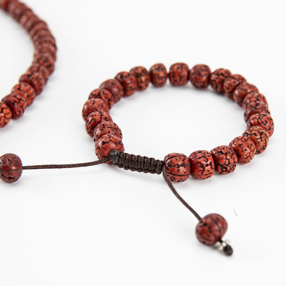 Red Rudraksha Mala and Bracelet – DharmaCrafts