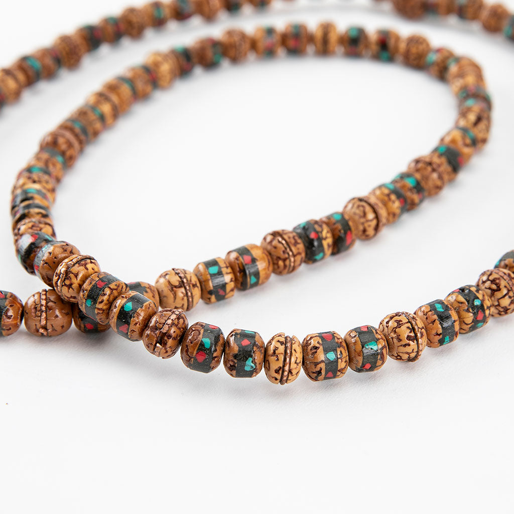 Inlaid Rudraksha Turquoise Mala and Bracelet