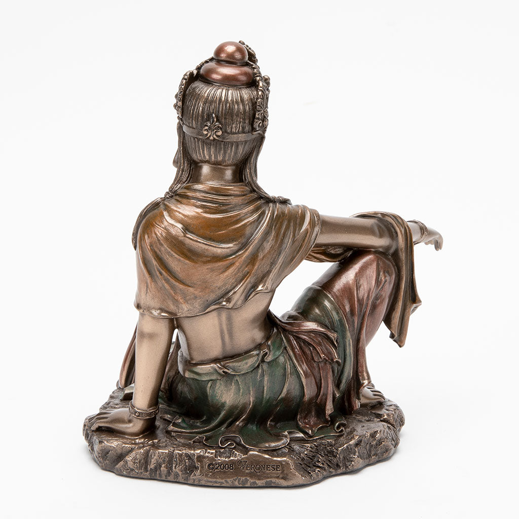 Bronze Kuan Yin Royal Ease Statue