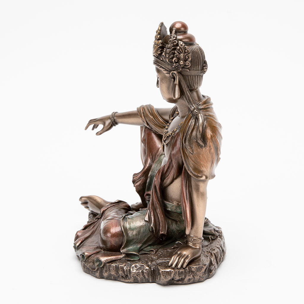 Bronze Kuan Yin Royal Ease Statue - Goddess Of Compassion | DharmaCrafts