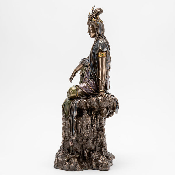 Royal Ease Kuan Yin Heart Sutra Statue Water Moon DharmaCrafts