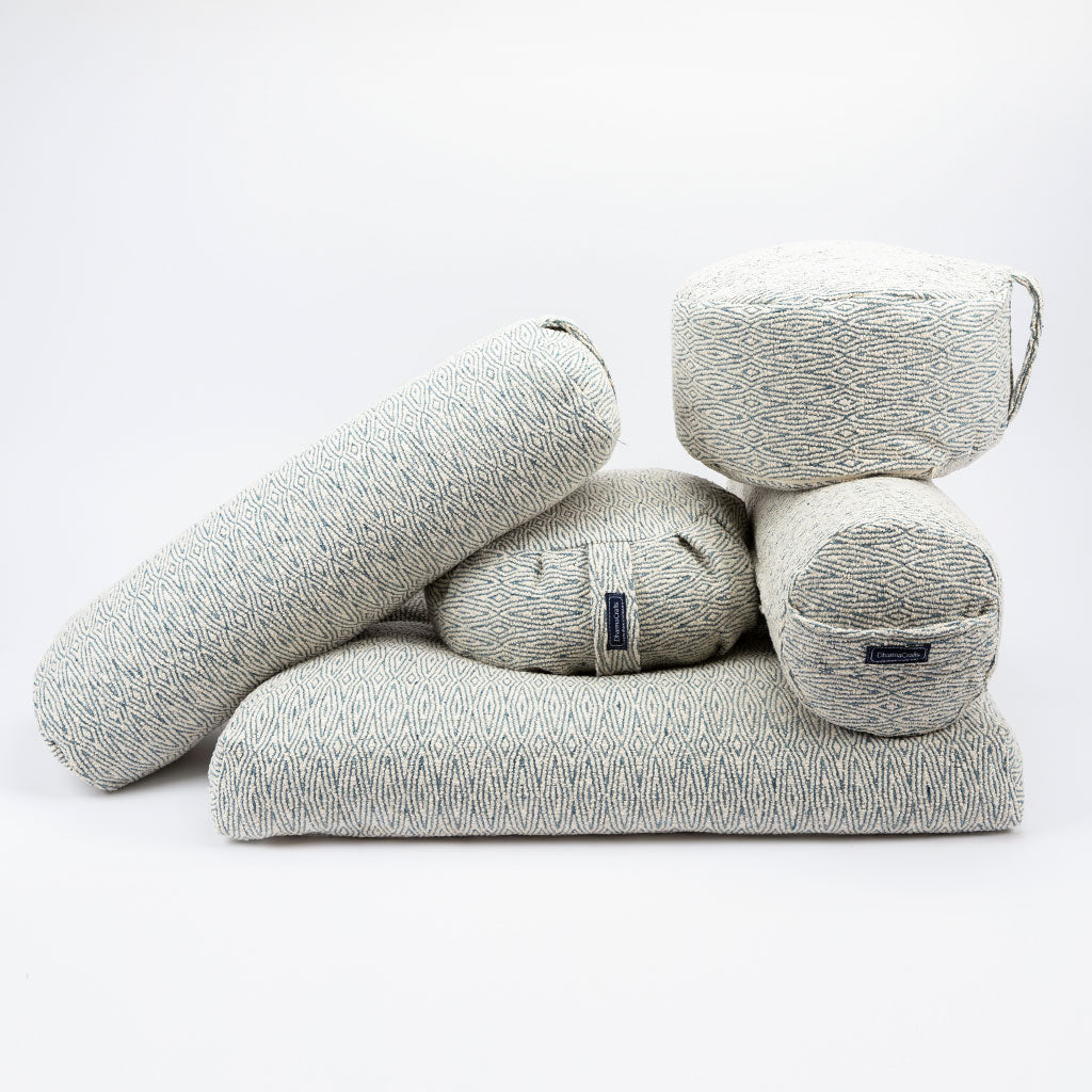 Gray textured bean bag chair on a white background