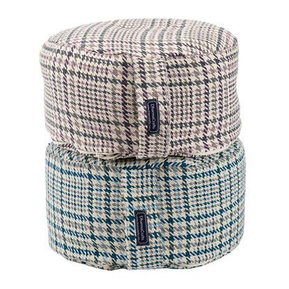 Houndstooth Plaid Buckwheat Hull Zafu - COVER ONLY
