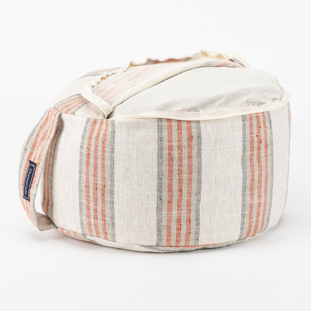 Coral Stripe Buckwheat Hull Zafu