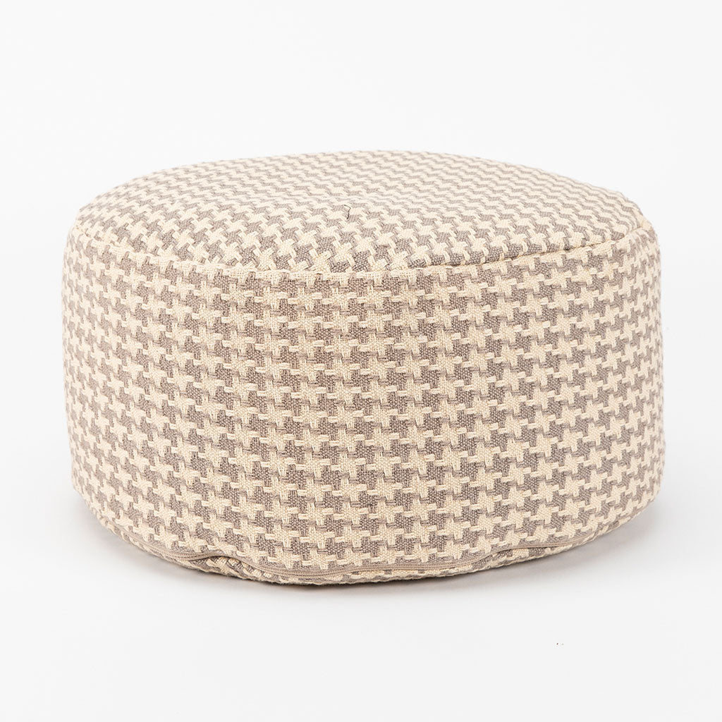 Houndstooth Beige Buckwheat Hull Zafu - COVER ONLY