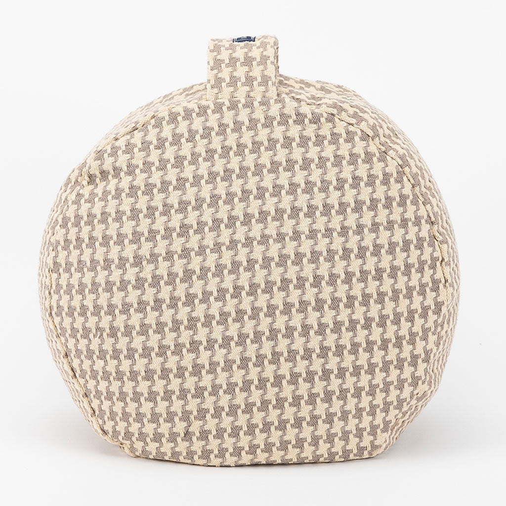 Houndstooth Beige Buckwheat Hull Zafu - COVER ONLY