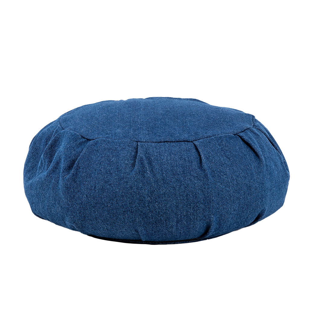 Denim Buckwheat Hull Zafu - COVER ONLY