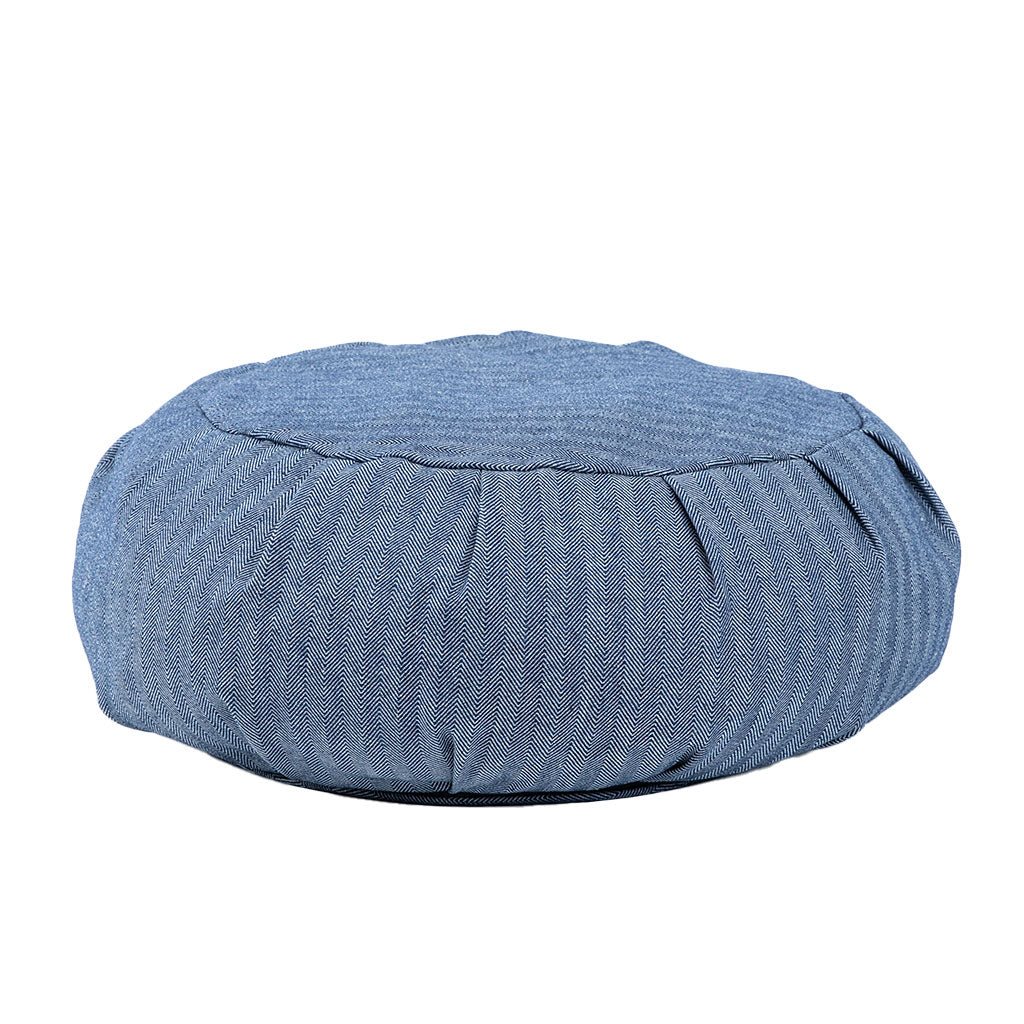 Denim Buckwheat Hull Zafu - COVER ONLY