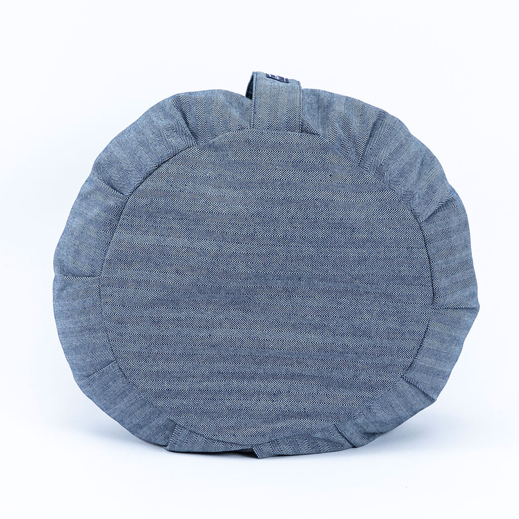 Denim Buckwheat Hull Zafu - COVER ONLY