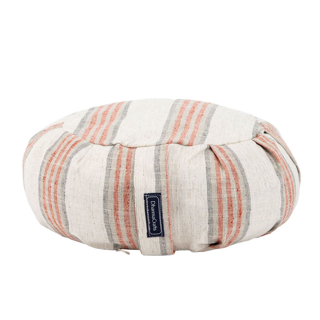 Coral Stripe Buckwheat Hull Zafu - COVER ONLY