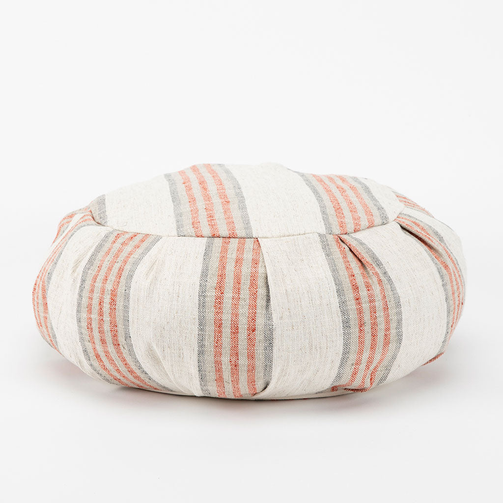 Coral Stripe Buckwheat Hull Zafu - COVER ONLY