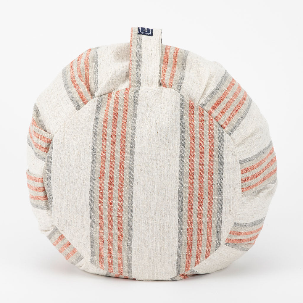 Coral Stripe Buckwheat Hull Zafu