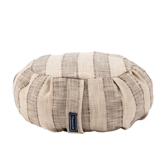 Coffee Stripe Buckwheat Hull Zafu - COVER ONLY