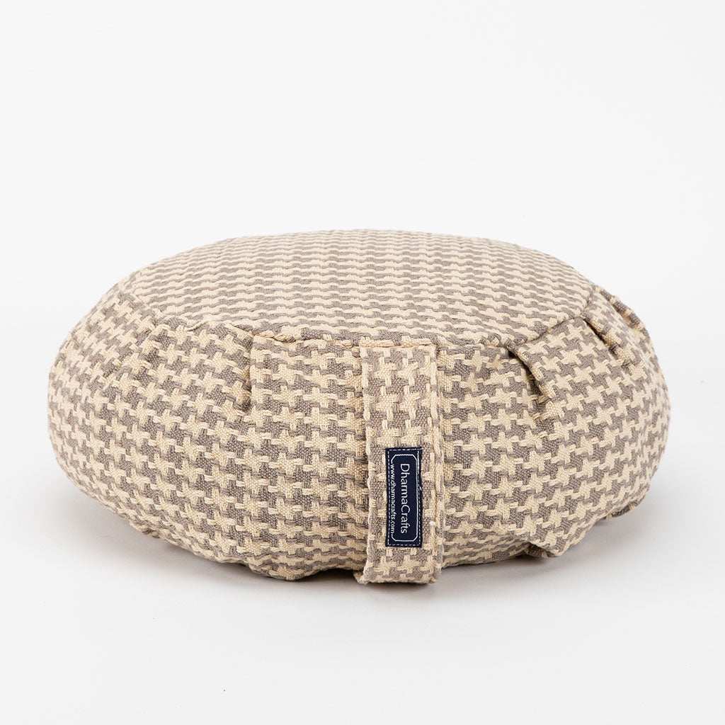 Houndstooth Beige Zafu Zabuton Set