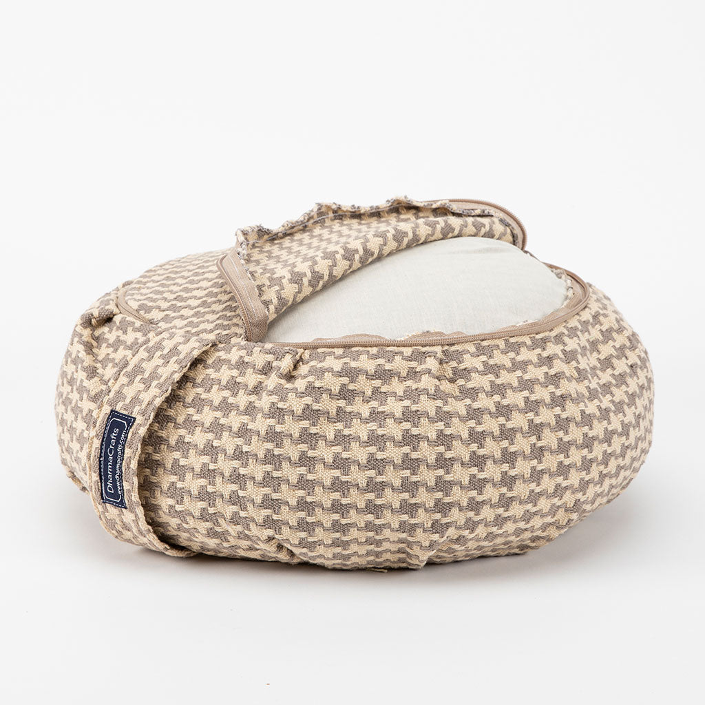 Houndstooth Beige Zafu Zabuton Set