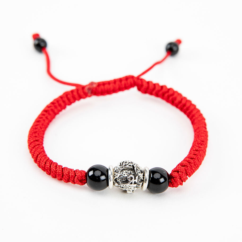 Adjustable Red Om Mani Bracelet