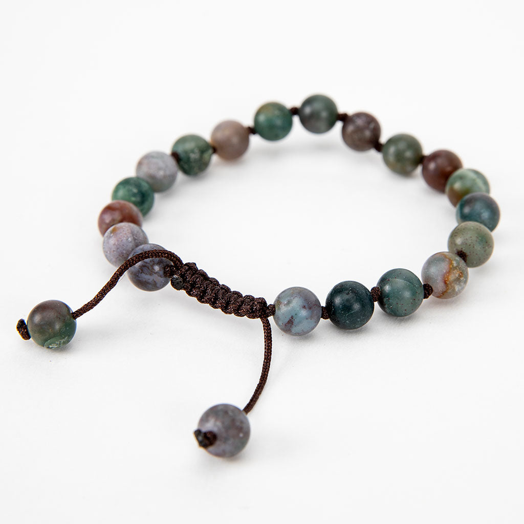 Adjustable Beaded Blood Stone Bracelet