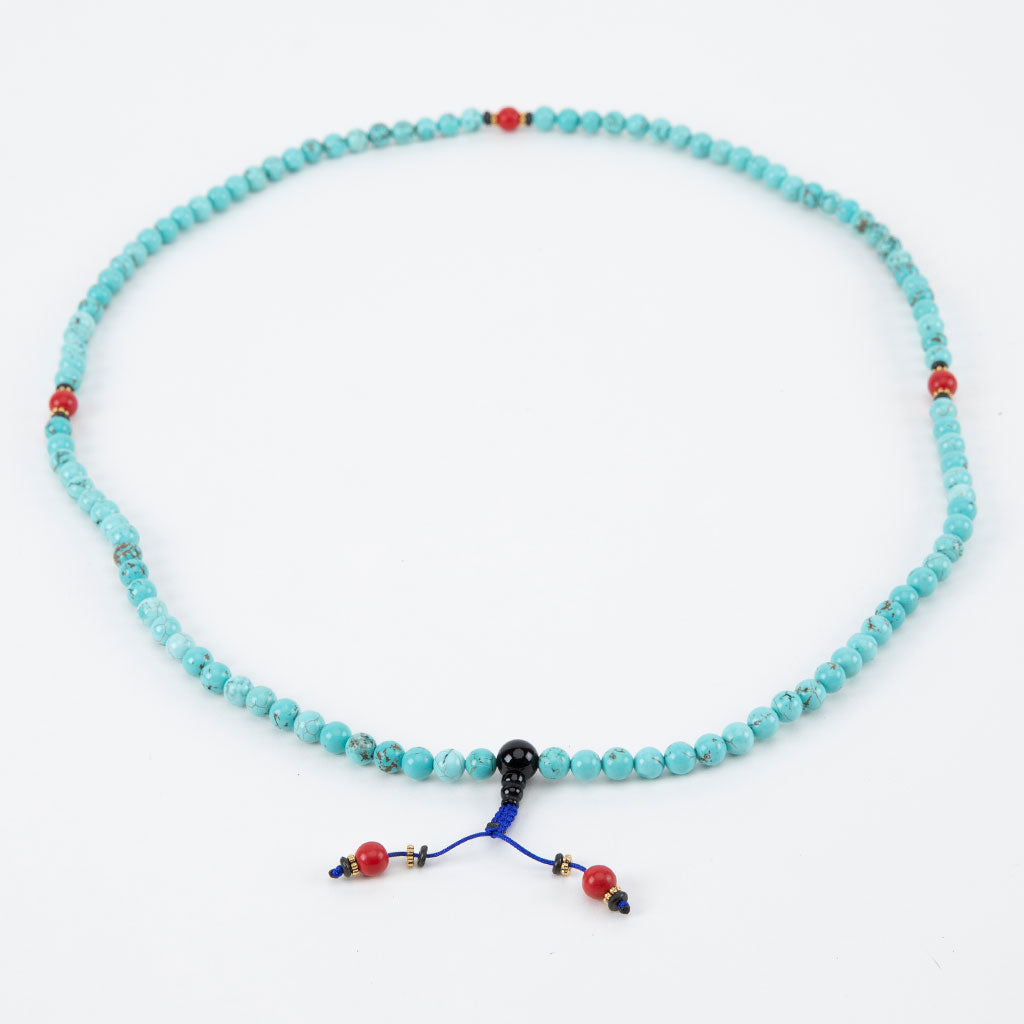 Coral & Turquoise Mala Necklace