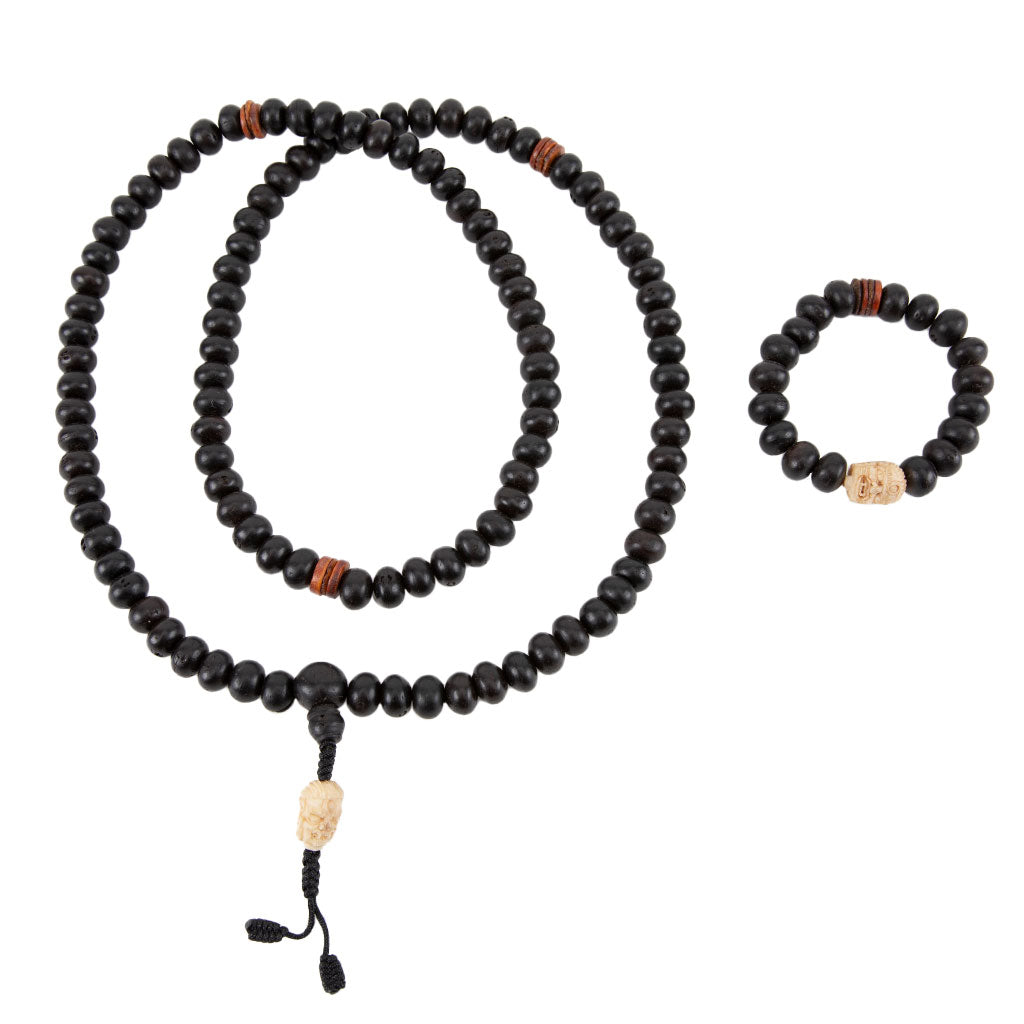 Mahakala, Bone & Bodhi Seed Mala Beads Set