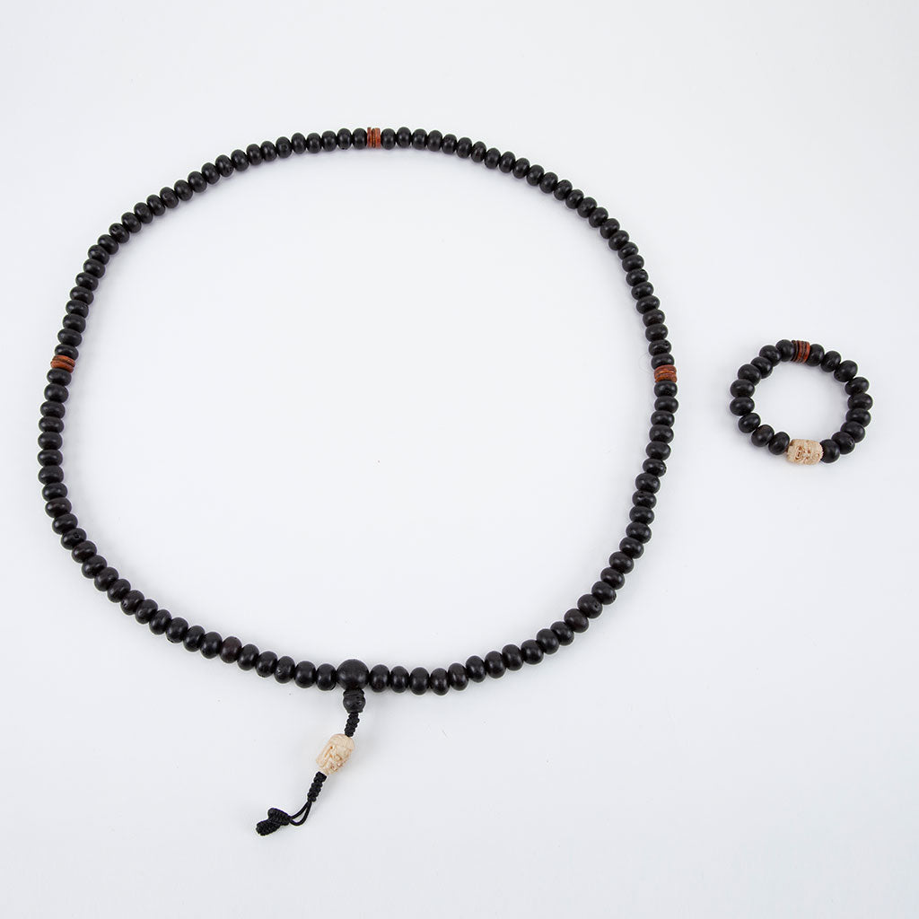 Mahakala, Bone & Bodhi Seed Mala Beads Set