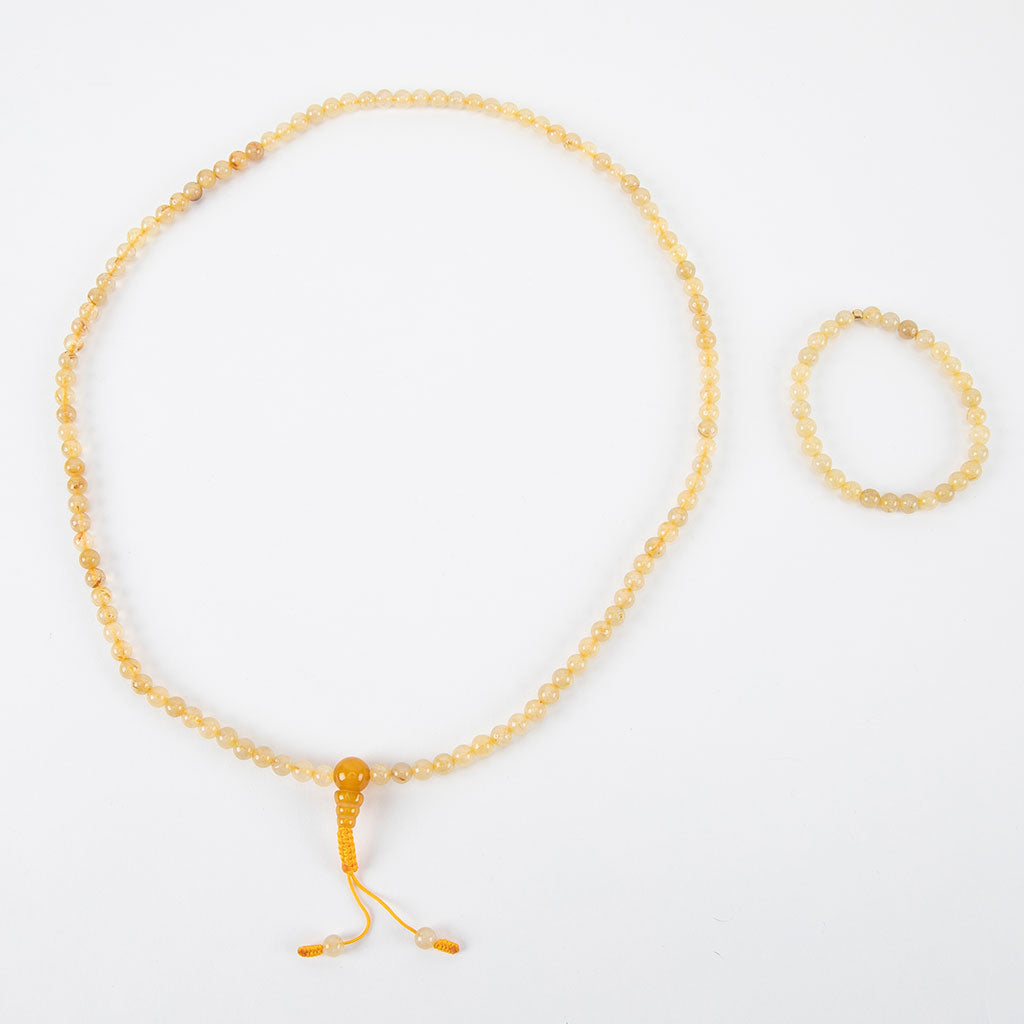 Yellow Agate Mala Set