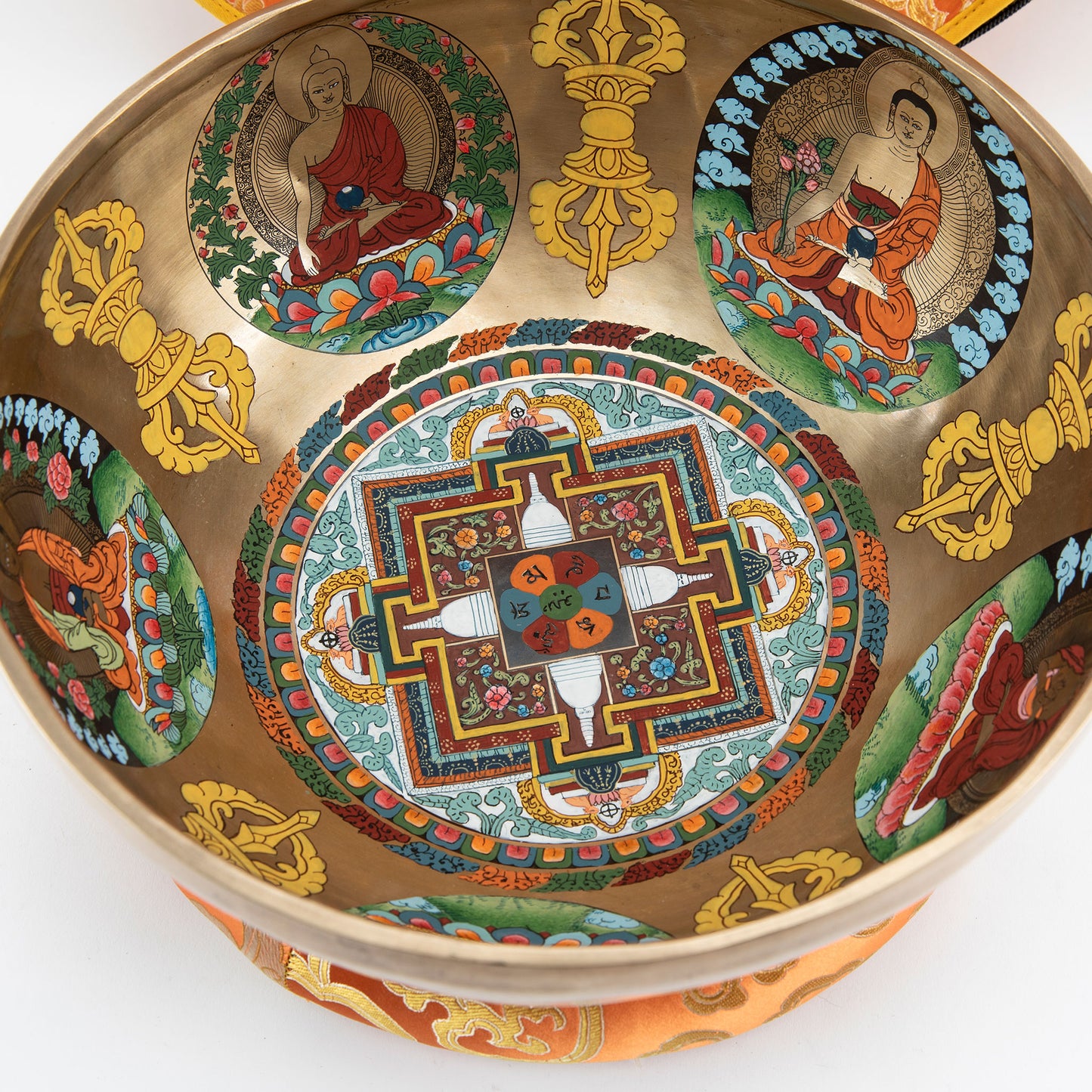 Thangka Painting: Sound Healing Singing Bowl, 11"