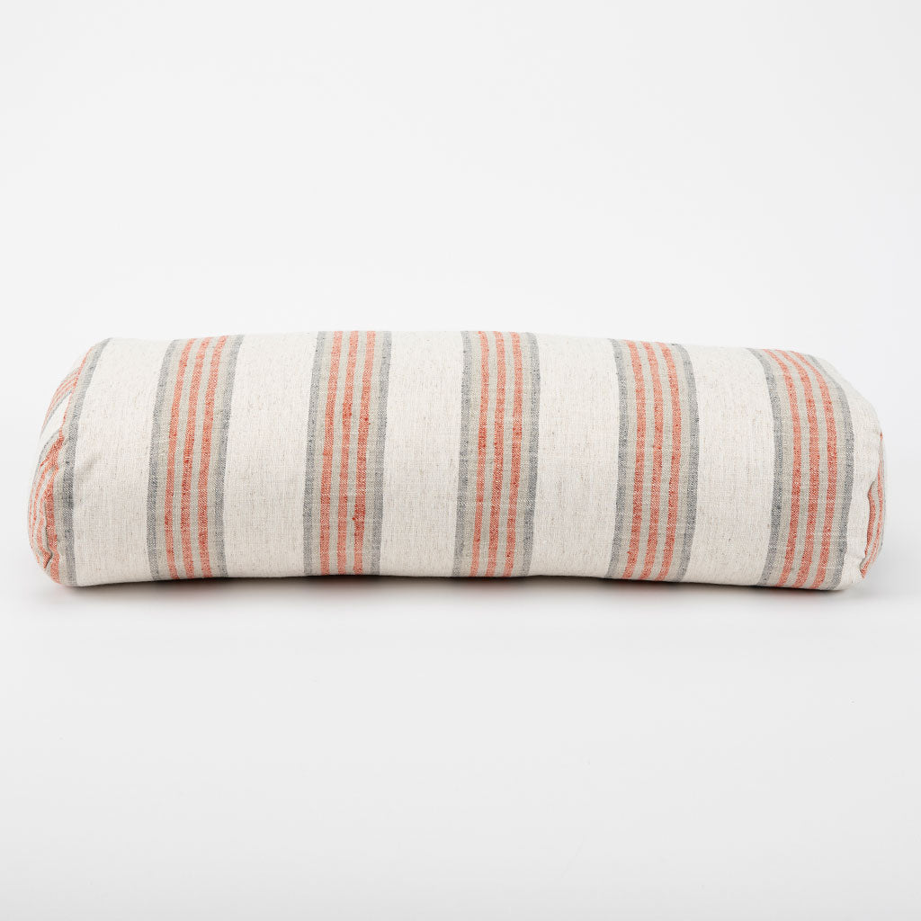 Coral Stripe Bolster - COVER ONLY