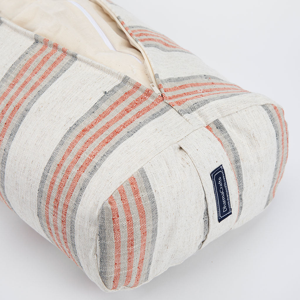 Coral Stripe Bolster - COVER ONLY