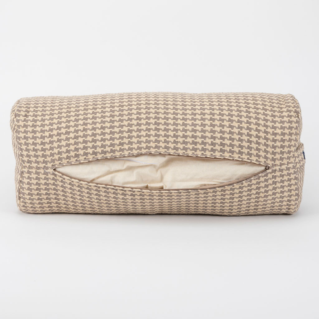 Houndstooth Beige Bolster - COVER ONLY
