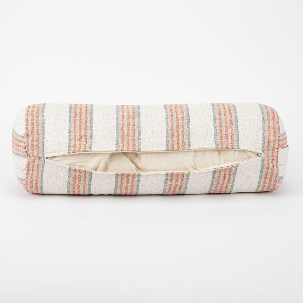 Coral Stripe Bolster