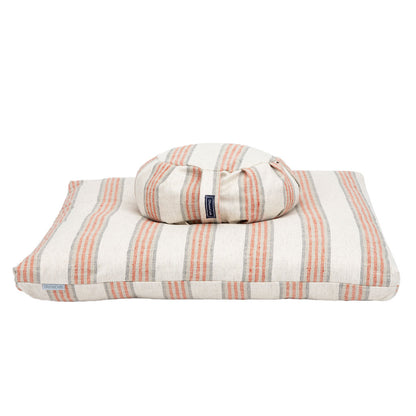 Coral Stripe Zafu Zabuton Set