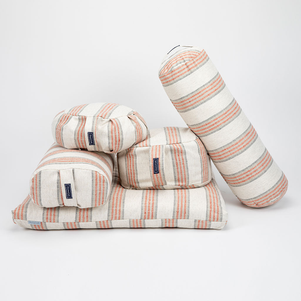 Coral Stripe Bolster - COVER ONLY
